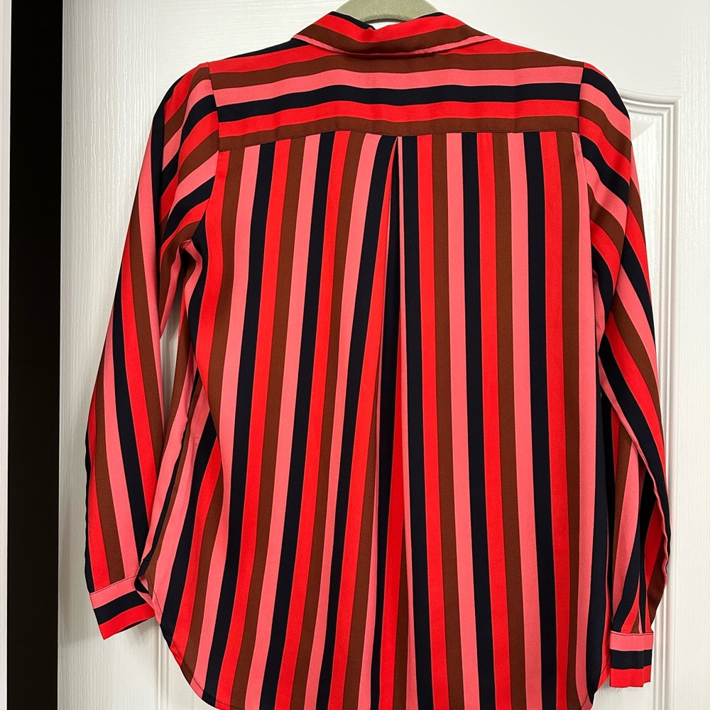 Ann Taylor, Petite Women's Striped Button-Up Blouse - Picture 2 of 4